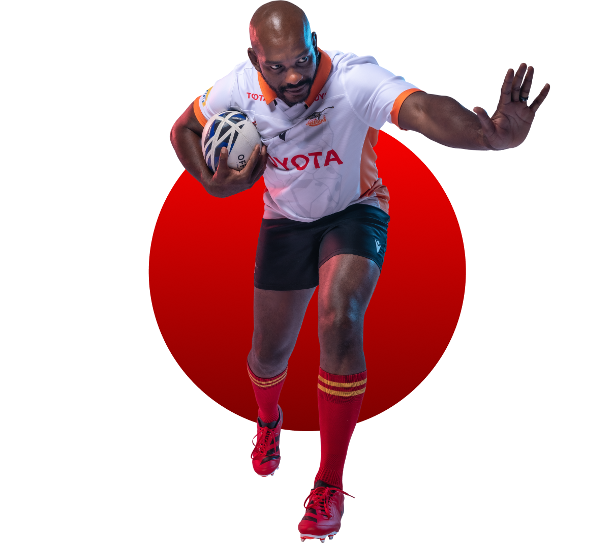 Victor with a rugby ball